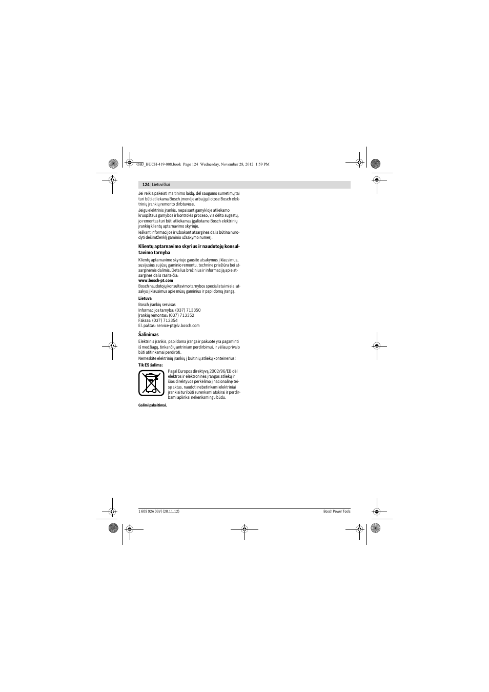 Bosch GSH 5 CE Professional User Manual | Page 124 / 136
