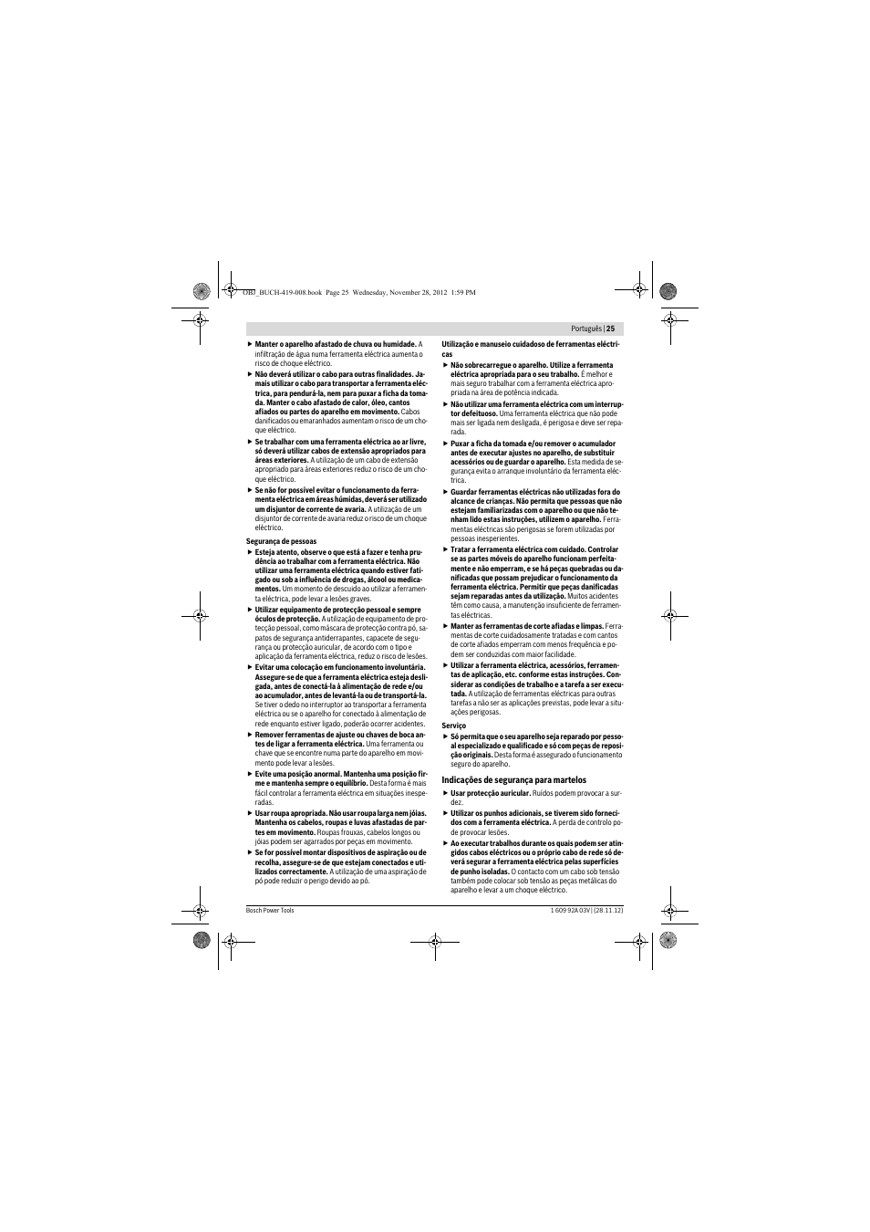 Bosch GSH 5 CE Professional User Manual | Page 25 / 136