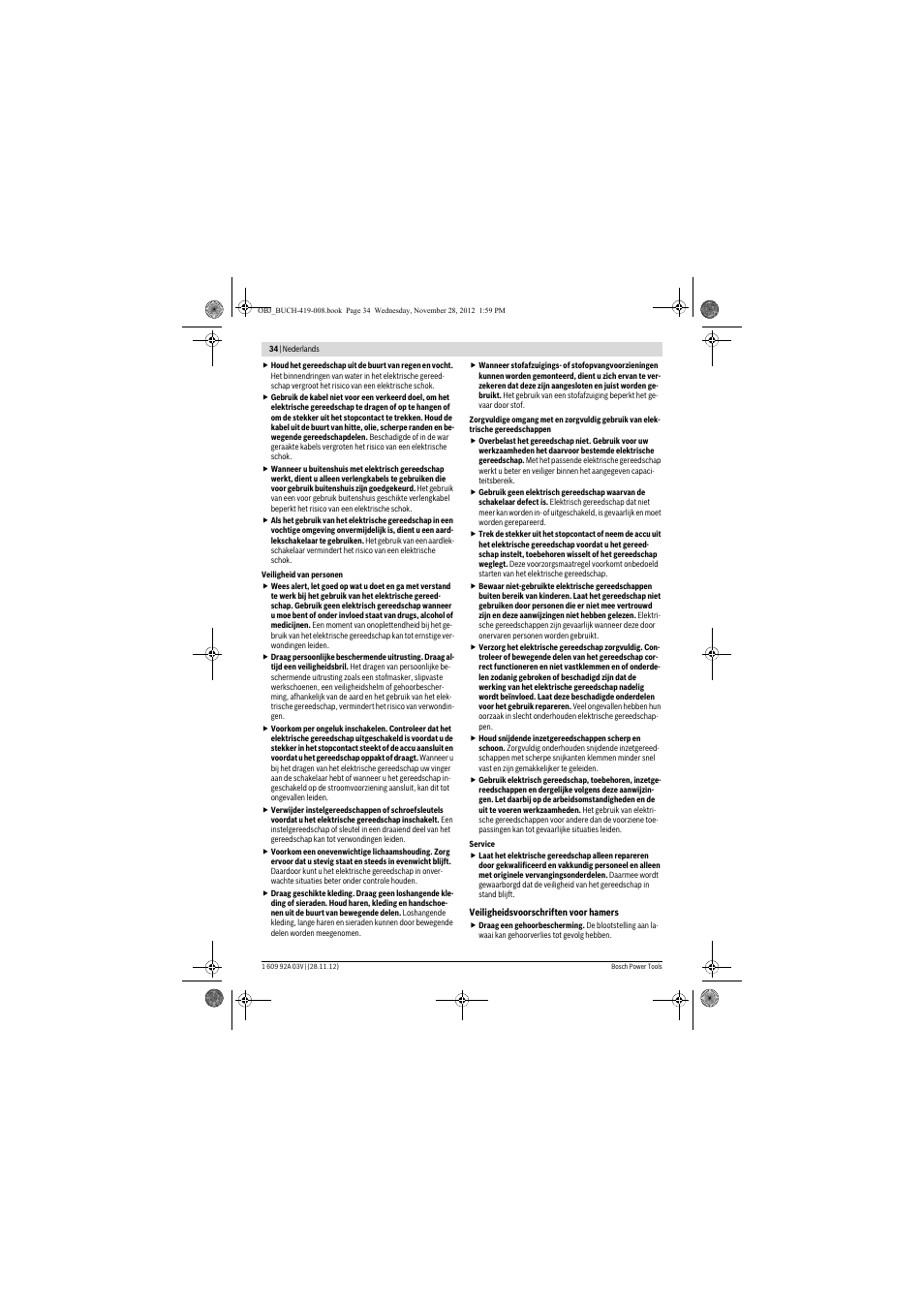 Bosch GSH 5 CE Professional User Manual | Page 34 / 136