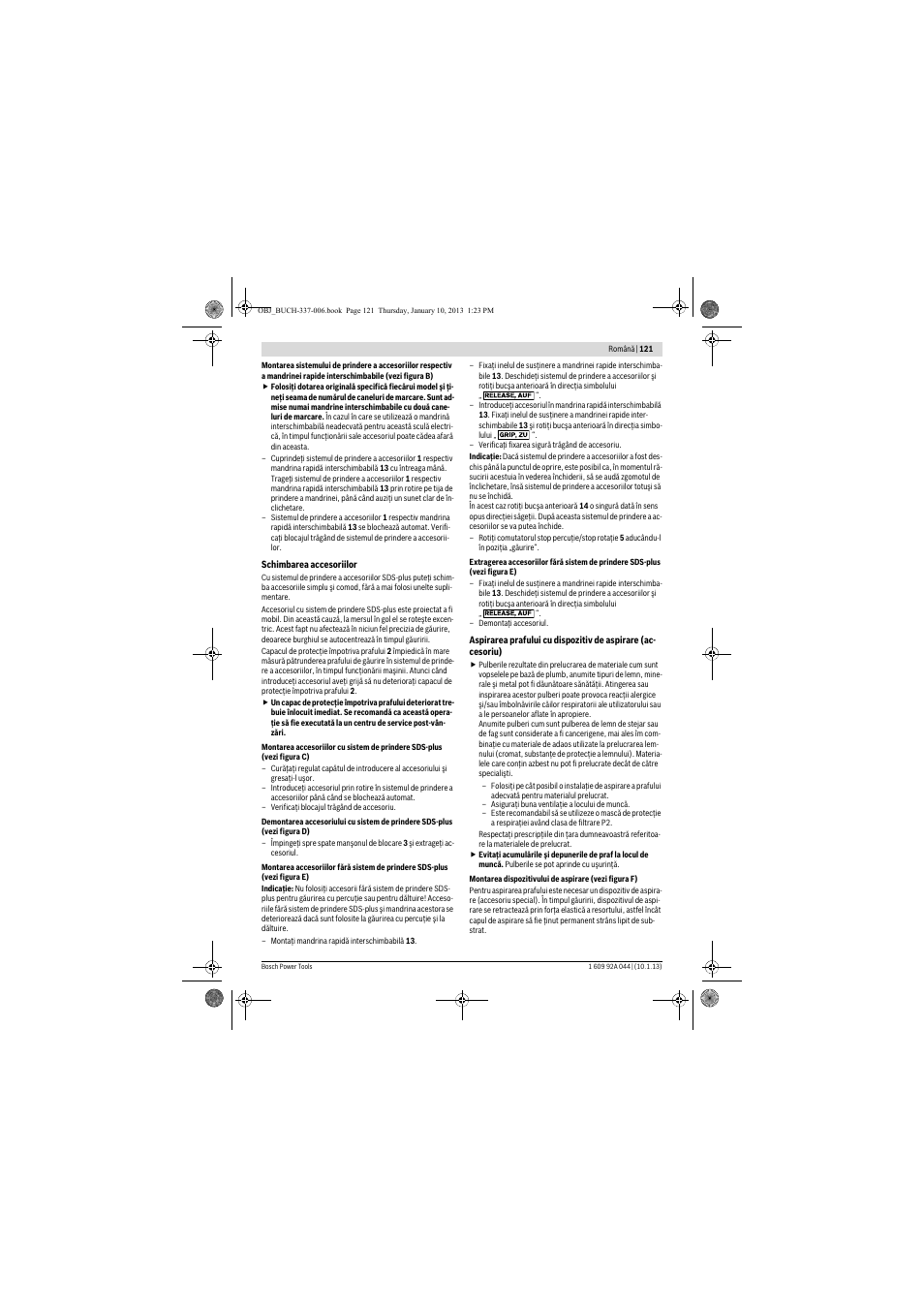 Bosch GBH 4-32 DFR Professional User Manual | Page 121 / 177