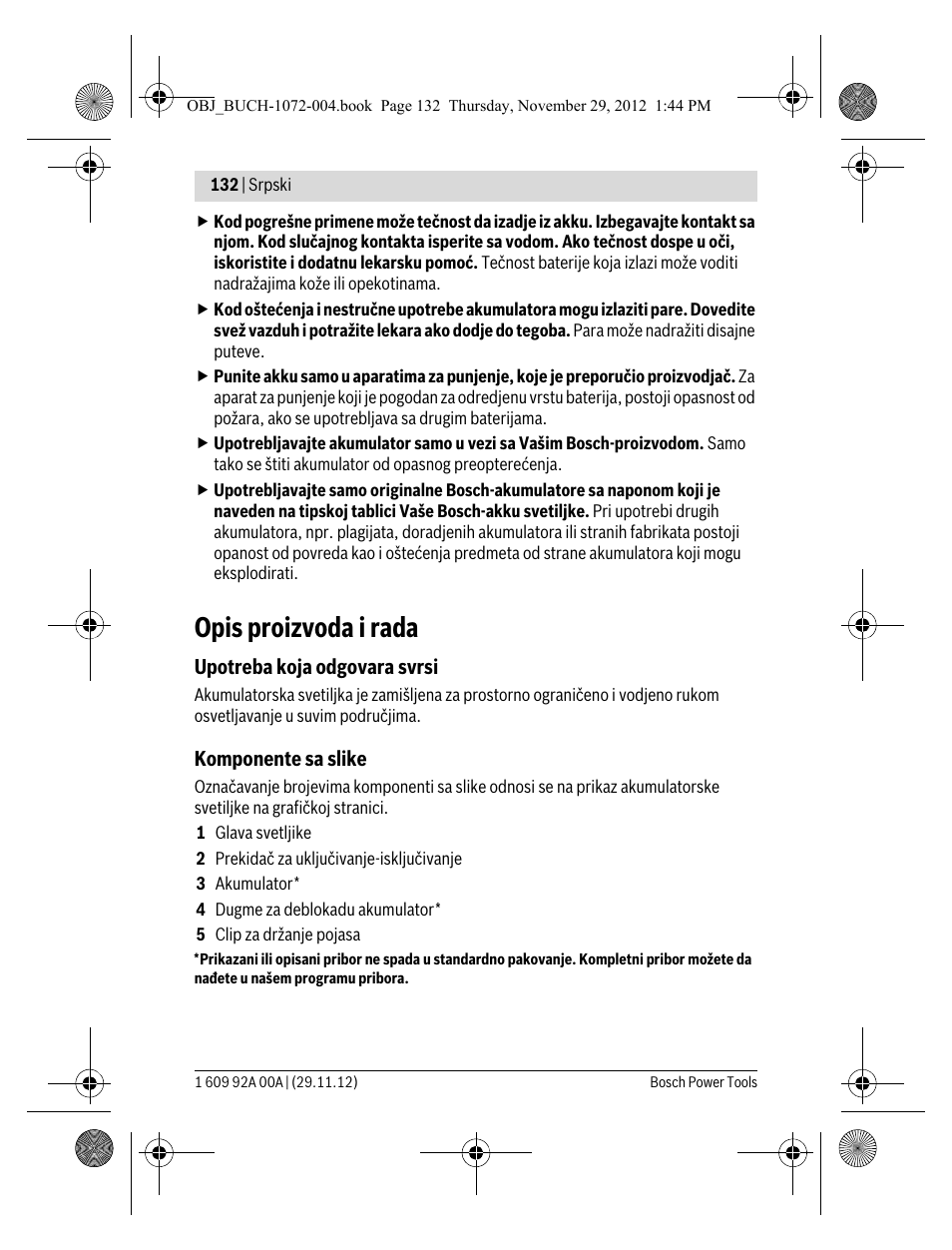 Opis proizvoda i rada | Bosch GLI 10,8 V-LI Professional User Manual | Page 132 / 177