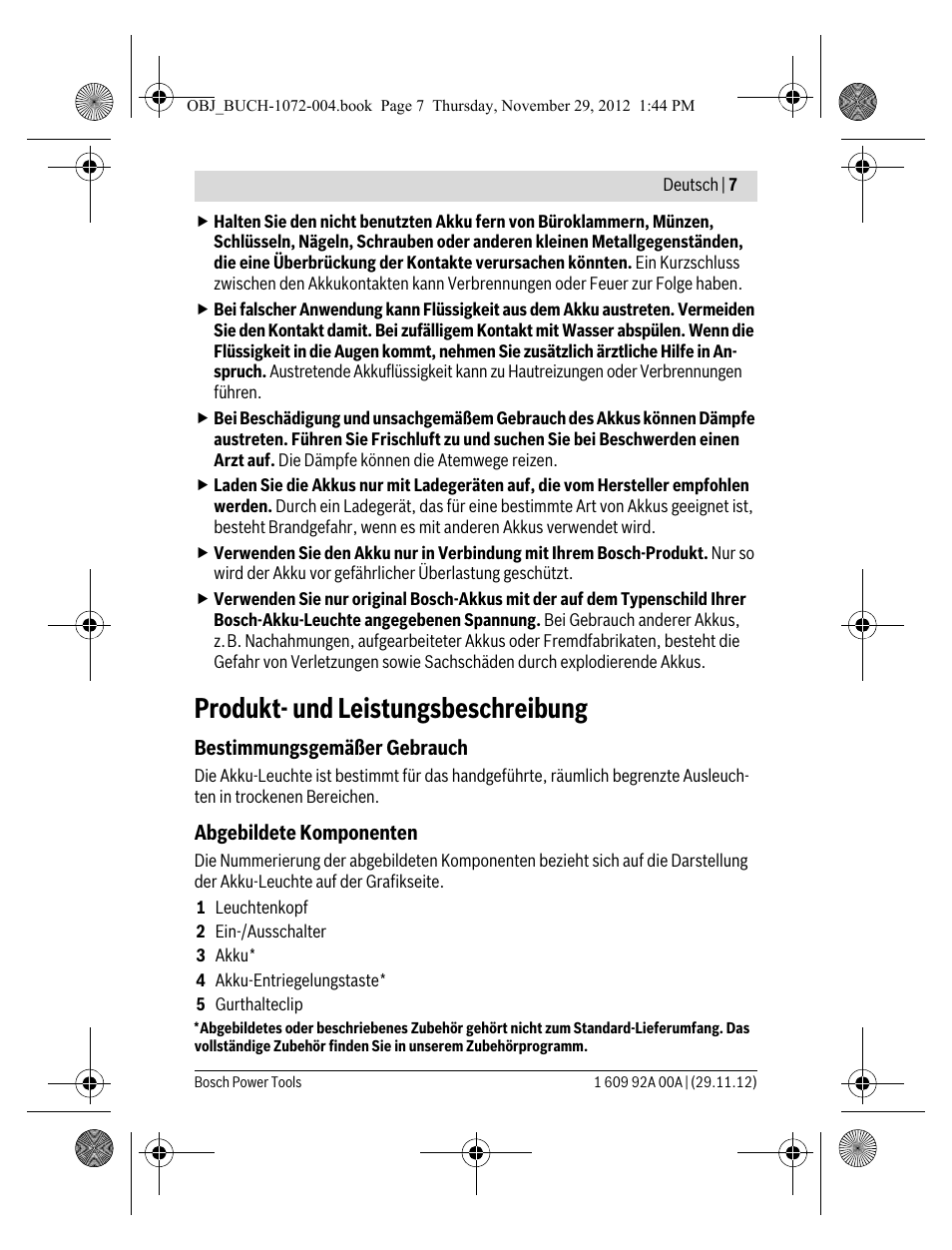 Produkt- und leistungsbeschreibung | Bosch GLI 10,8 V-LI Professional User Manual | Page 7 / 177