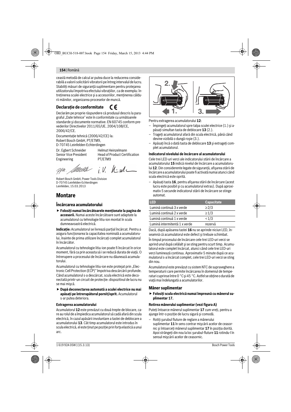 Montare | Bosch GBH 36 V-LI Compact Professional User Manual | Page 154 / 231