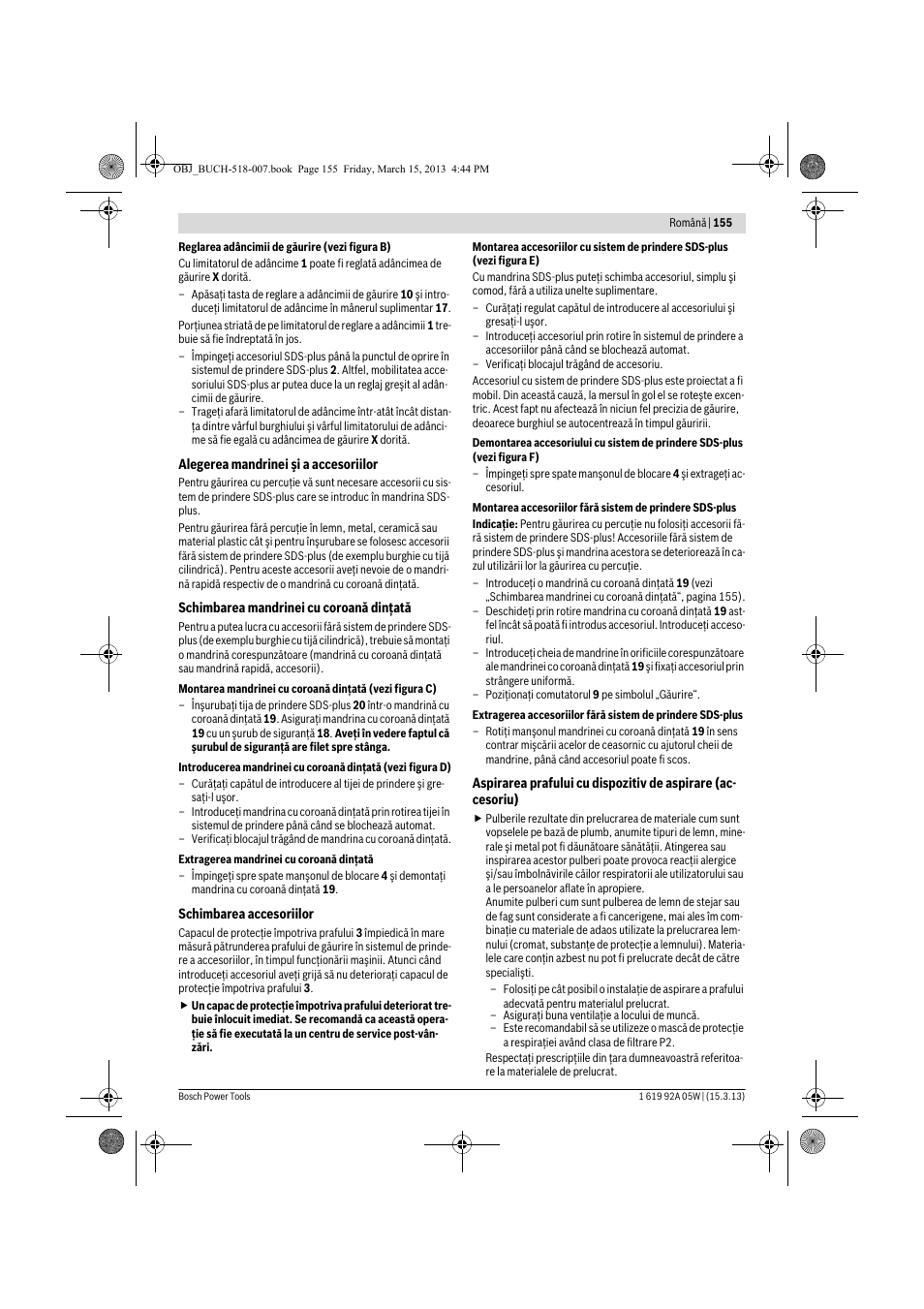Bosch GBH 36 V-LI Compact Professional User Manual | Page 155 / 231