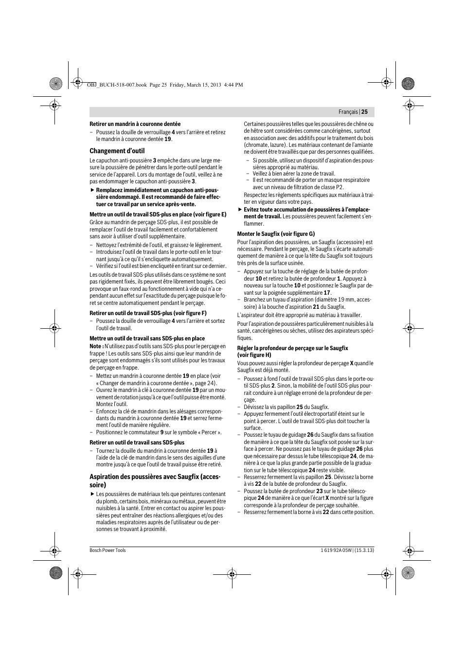 Bosch GBH 36 V-LI Compact Professional User Manual | Page 25 / 231