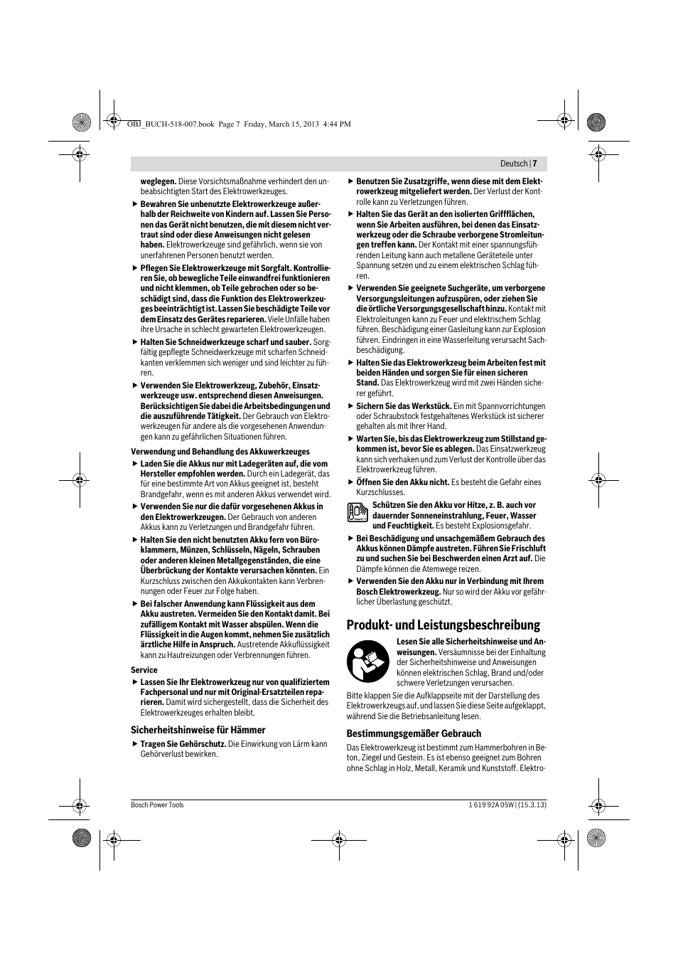Produkt- und leistungsbeschreibung | Bosch GBH 36 V-LI Compact Professional User Manual | Page 7 / 231