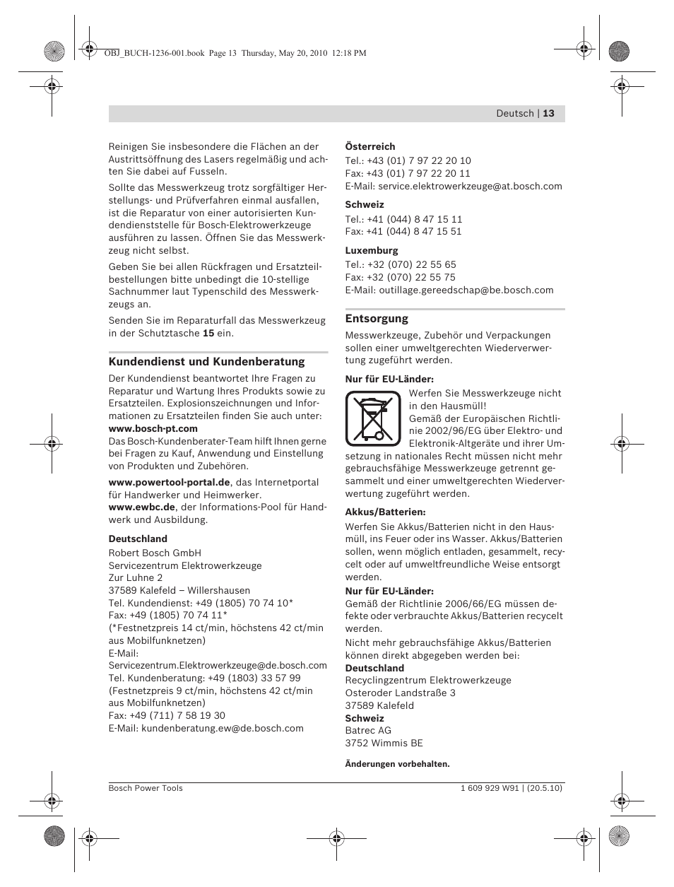 Bosch GLL 2 Professional User Manual | Page 13 / 217