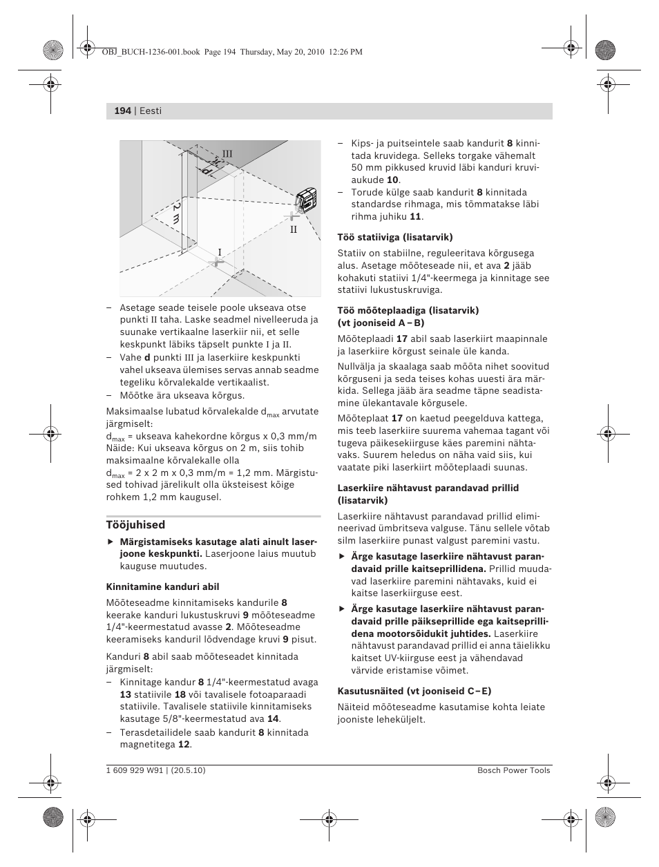 Bosch GLL 2 Professional User Manual | Page 194 / 217