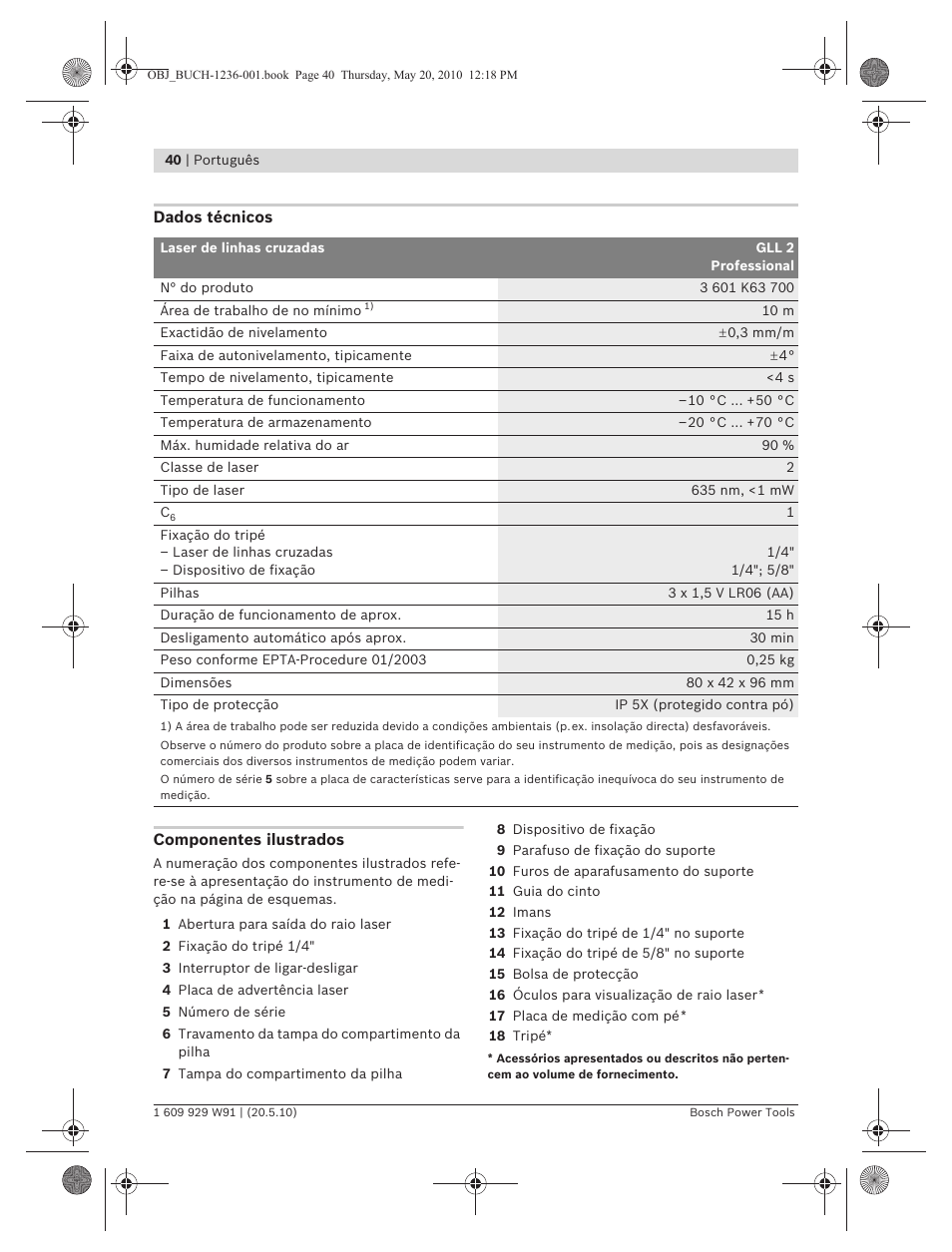 Bosch GLL 2 Professional User Manual | Page 40 / 217