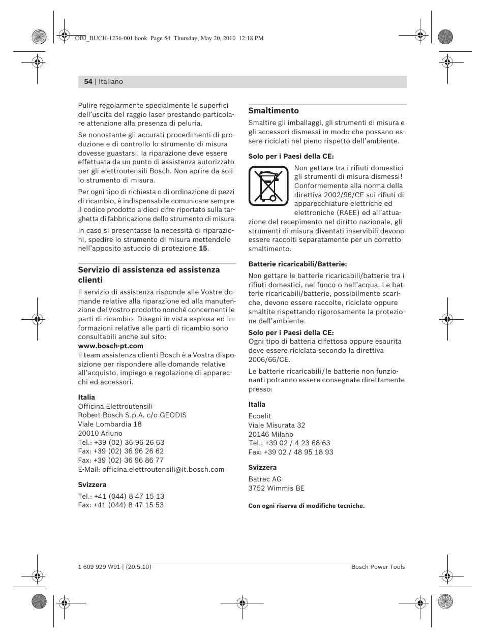 Bosch GLL 2 Professional User Manual | Page 54 / 217