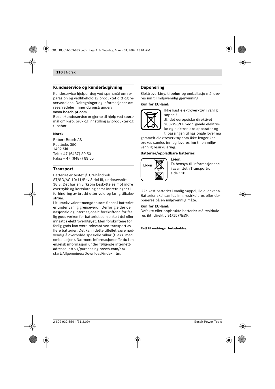 Bosch GSA 36 V-LI Professional User Manual | Page 110 / 289