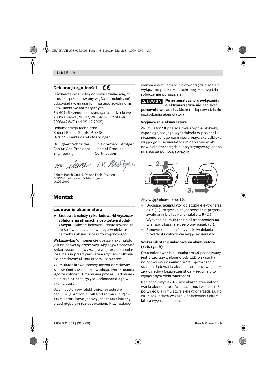 Montaż | Bosch GSA 36 V-LI Professional User Manual | Page 146 / 289