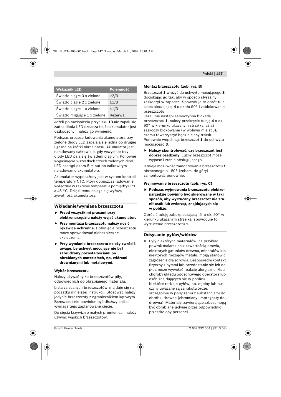 Bosch GSA 36 V-LI Professional User Manual | Page 147 / 289