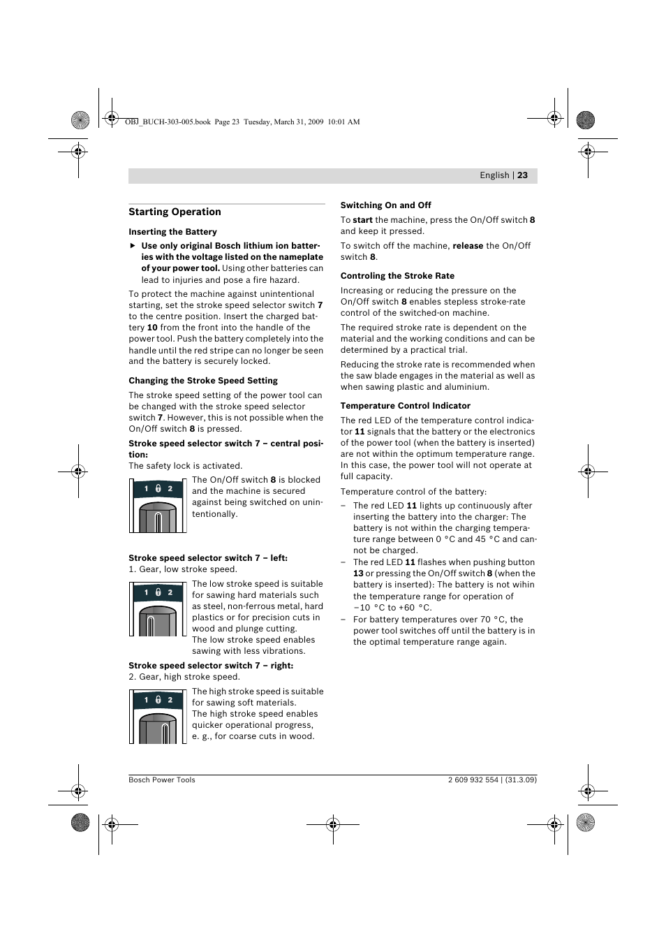 Bosch GSA 36 V-LI Professional User Manual | Page 23 / 289