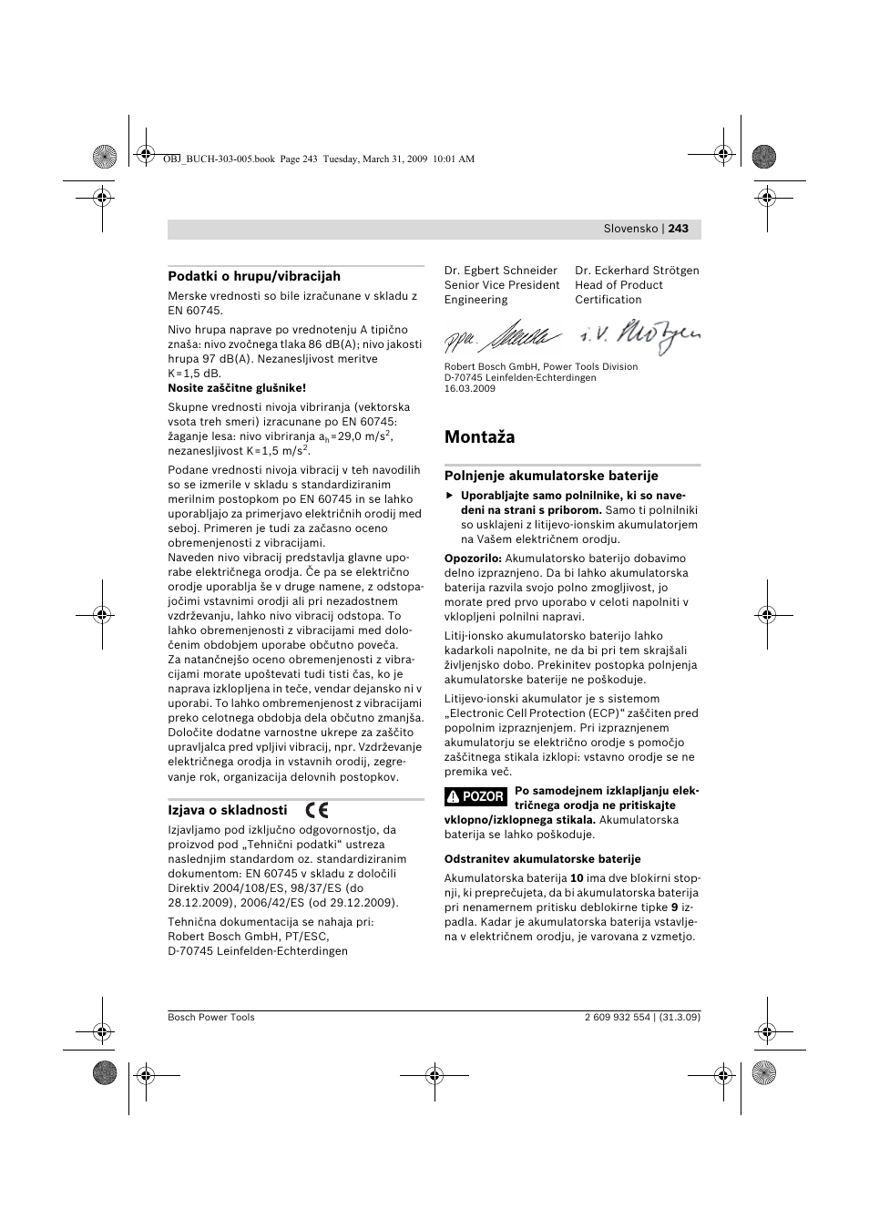 Montaža | Bosch GSA 36 V-LI Professional User Manual | Page 243 / 289