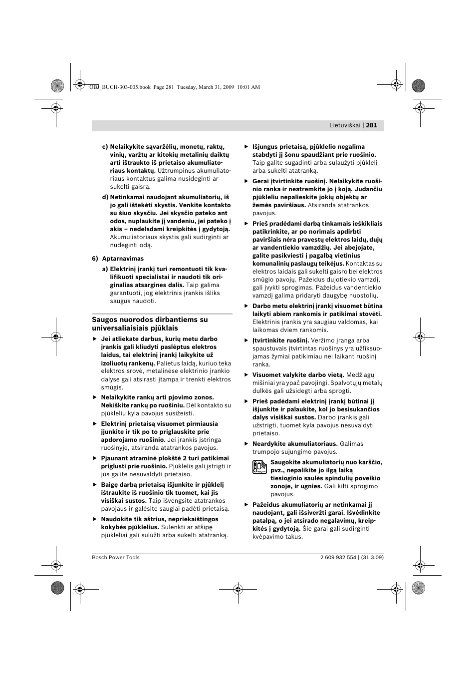 Bosch GSA 36 V-LI Professional User Manual | Page 281 / 289