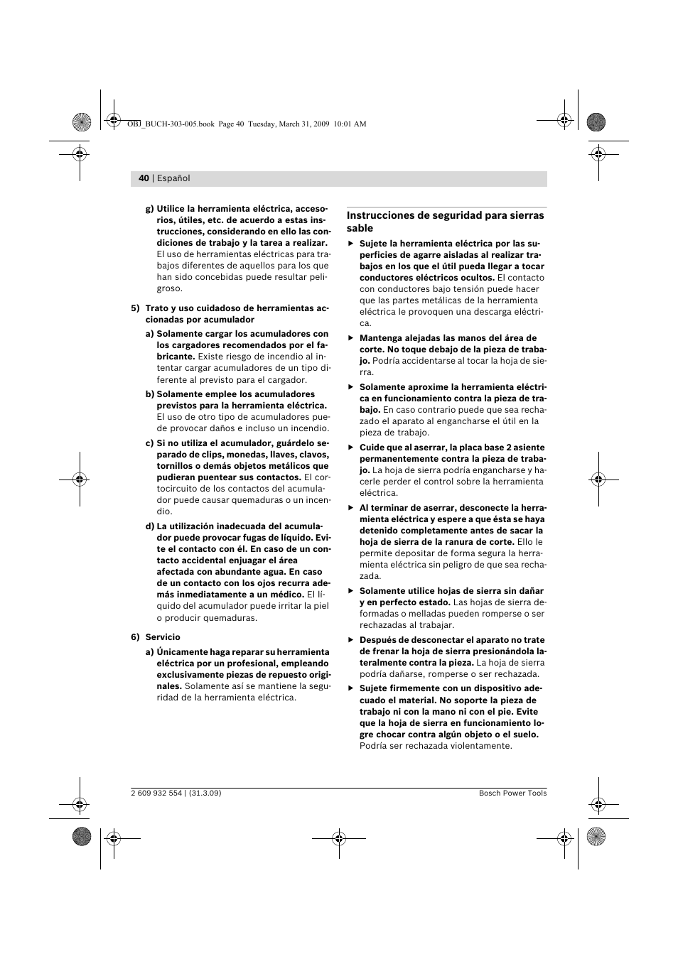 Bosch GSA 36 V-LI Professional User Manual | Page 40 / 289