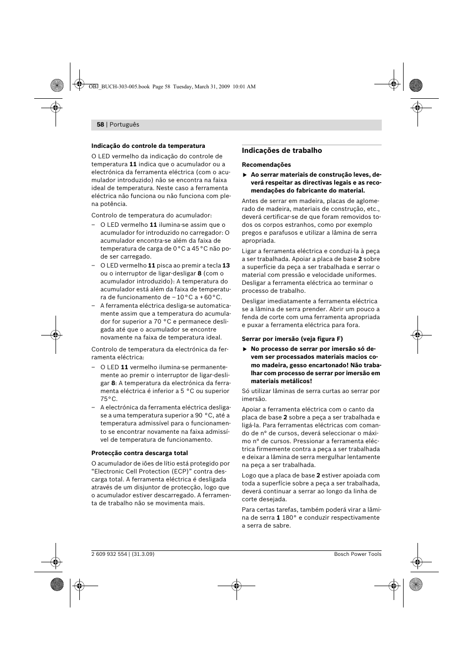 Bosch GSA 36 V-LI Professional User Manual | Page 58 / 289