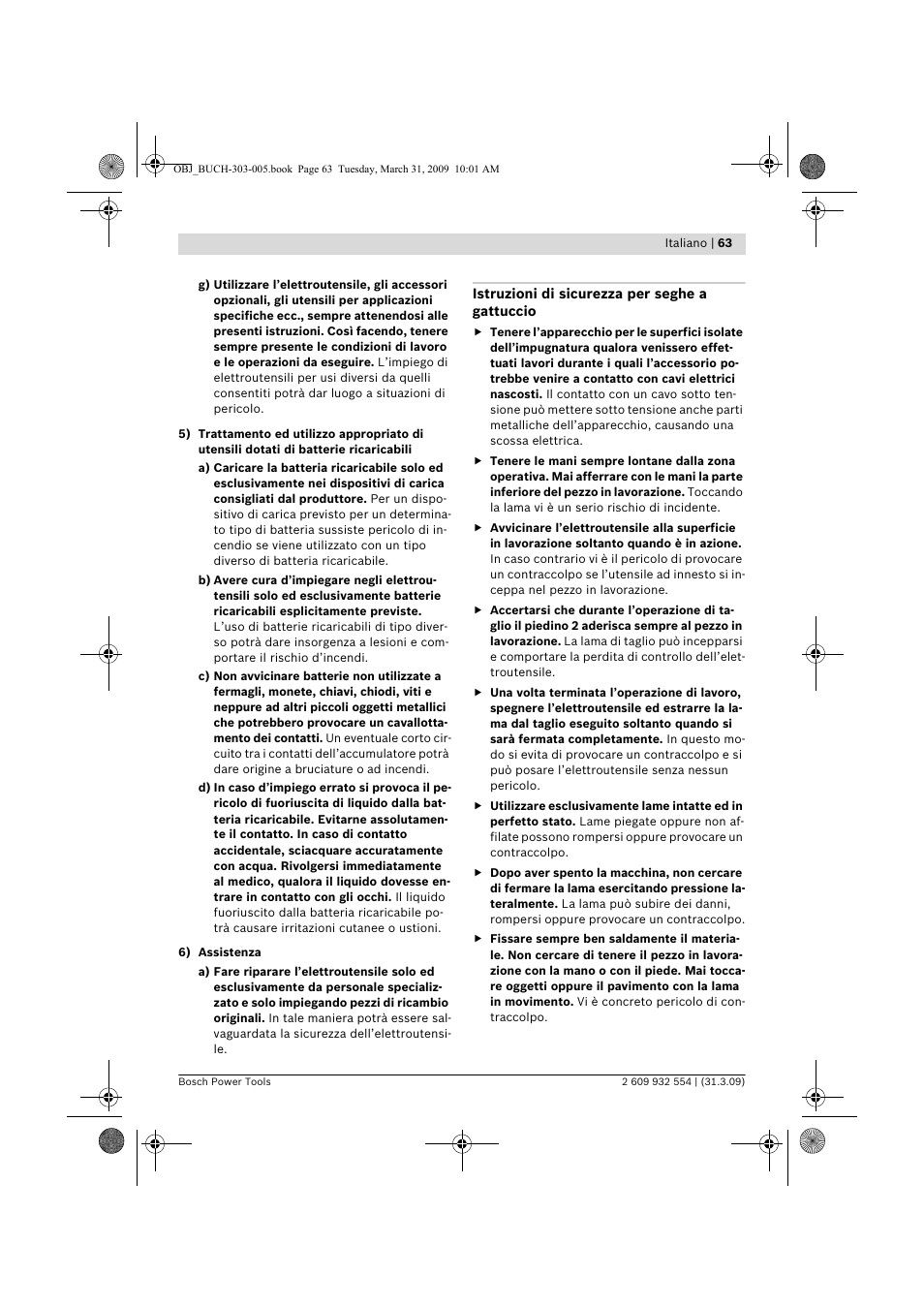 Bosch GSA 36 V-LI Professional User Manual | Page 63 / 289