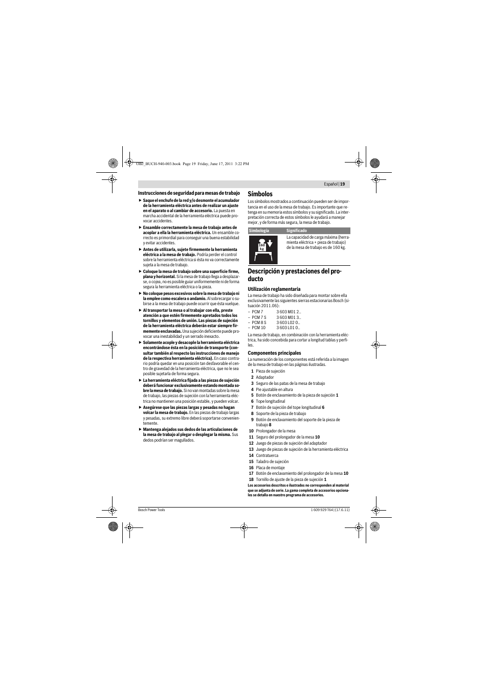 Símbolos, Descripción y prestaciones del pro- ducto | Bosch PTA 2400 User Manual | Page 19 / 91