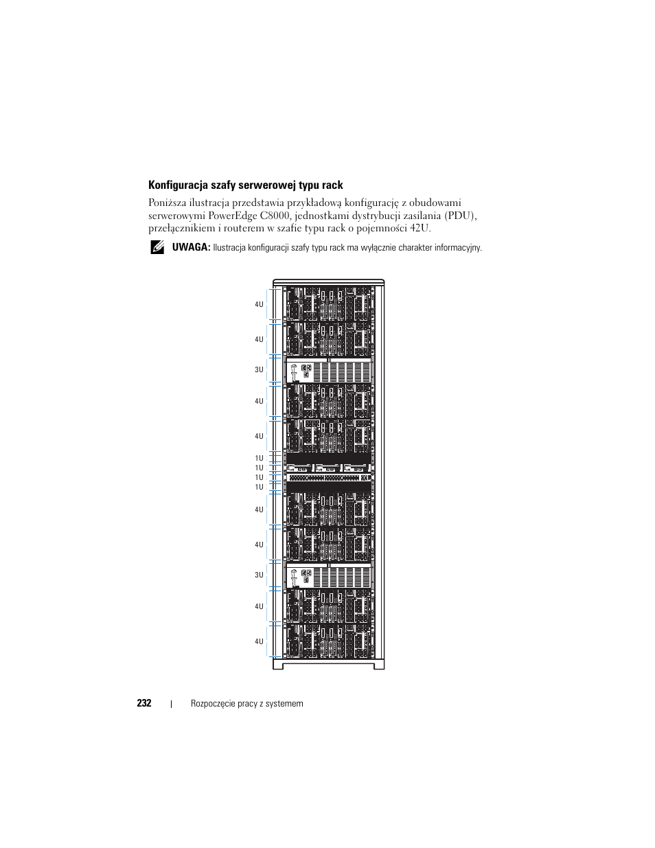 Konfiguracja szafy serwerowej typu rack | Dell PowerEdge C8000 User Manual | Page 234 / 430