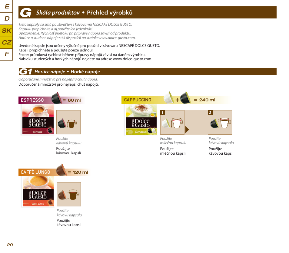 Krups KP 200620 NESCAFE DOLCE GUSTO User Manual | Page 22 / 44