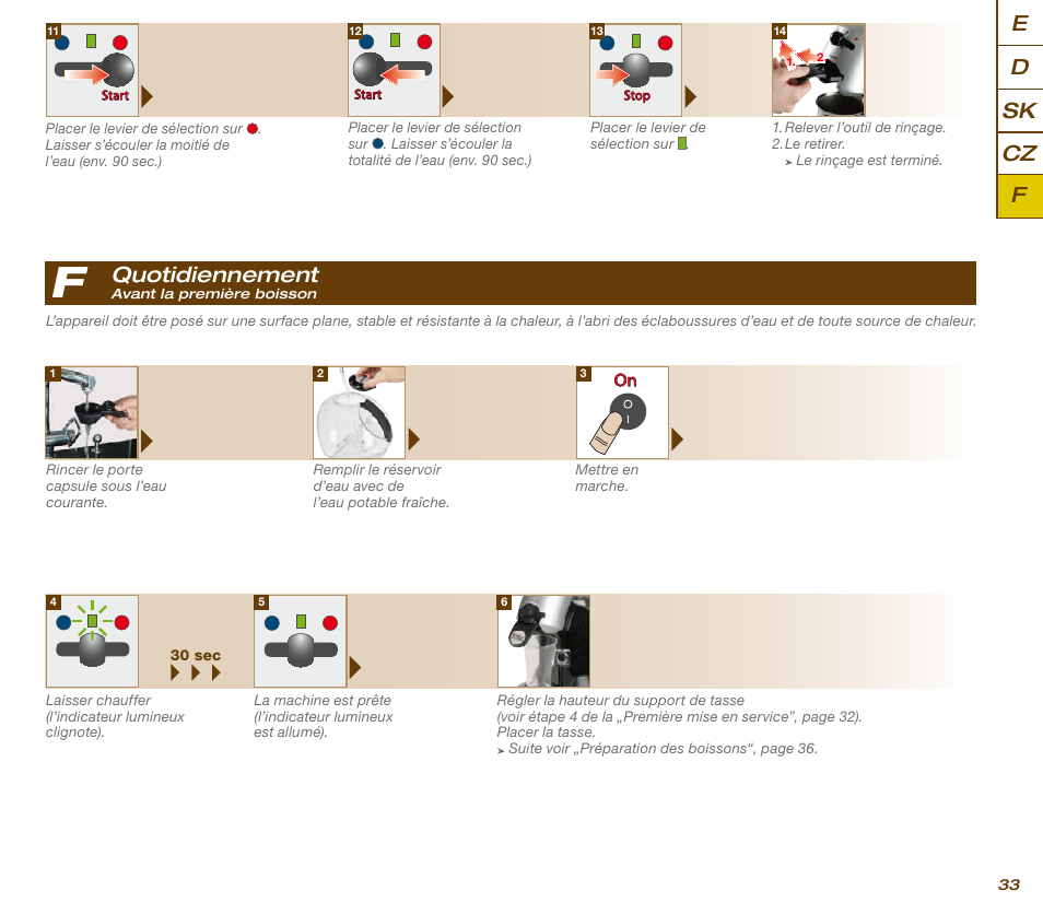 Ed sk f cz, Quotidiennement | Krups KP 200620 NESCAFE DOLCE GUSTO User Manual | Page 35 / 44