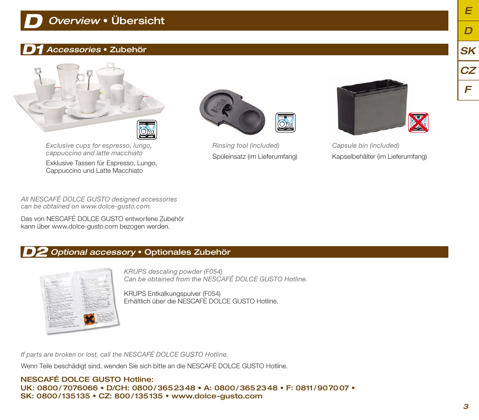 D1 d2 | Krups KP 200620 NESCAFE DOLCE GUSTO User Manual | Page 5 / 44