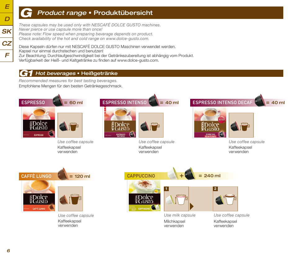 Krups KP 200620 NESCAFE DOLCE GUSTO User Manual | Page 8 / 44