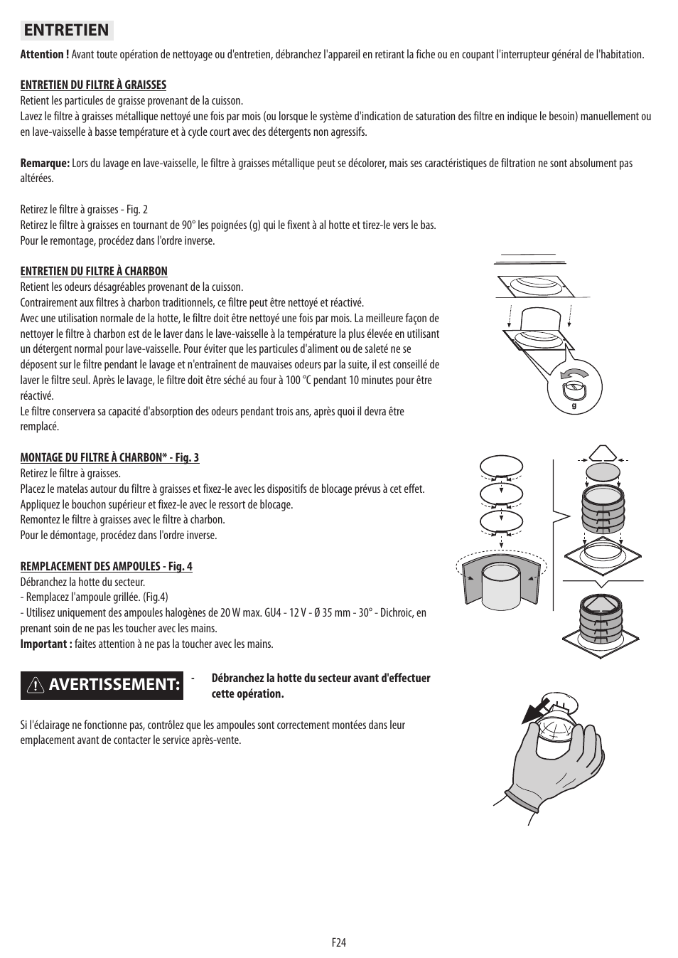 Avertissement: entretien | BAUKNECHT DST 6460 ES User Manual | Page 26 / 84