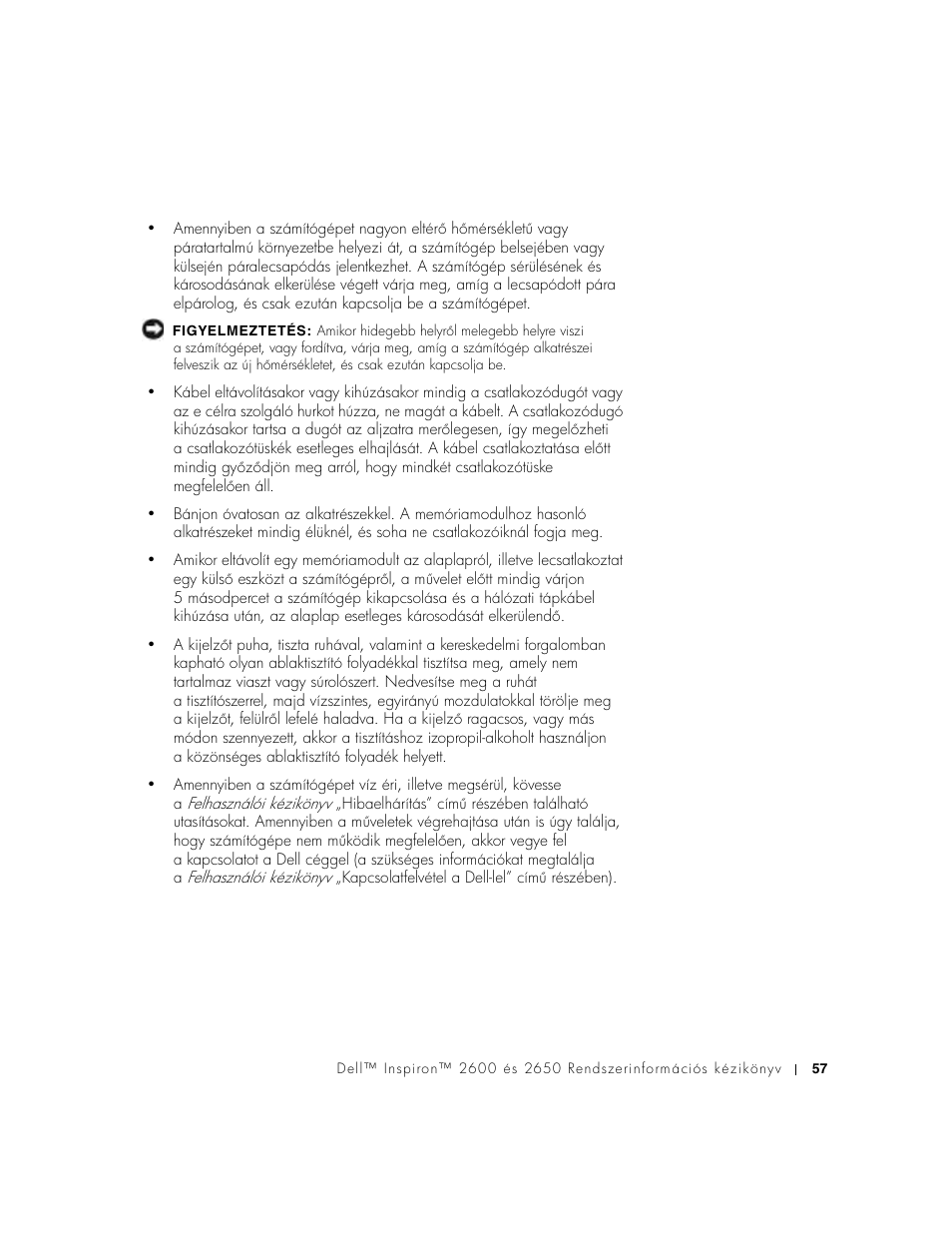Dell INSPIRON 2600 User Manual | Page 59 / 168
