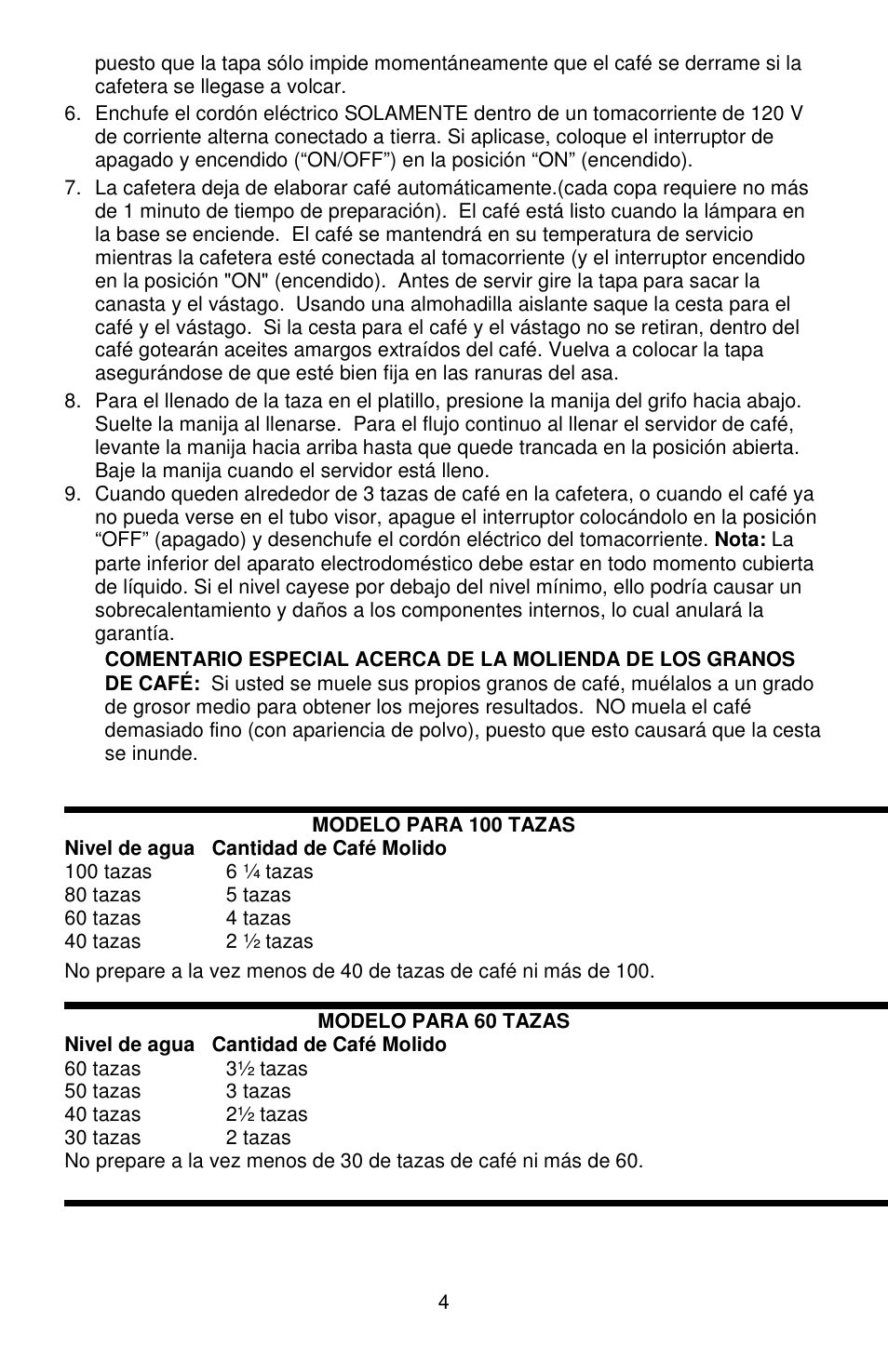 Focus Foodservice West Bend Commercial Aluminum Coffeemakers - Use & Care es User Manual | Page 43 / 84