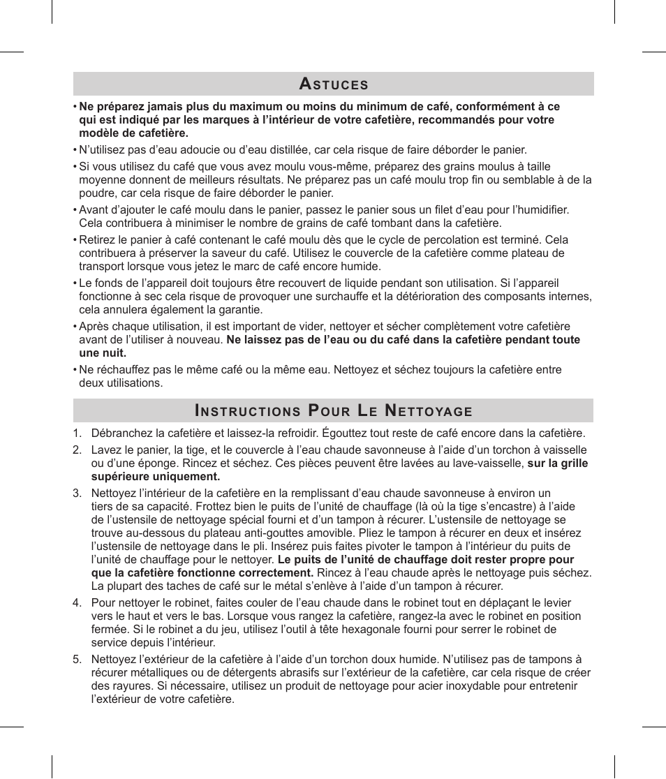 Focus Foodservice Regalware Food Service Aluminum and Black Satin-Finish Coffeemakers [58000R Series] - Use & Care es User Manual | Page 12 / 24