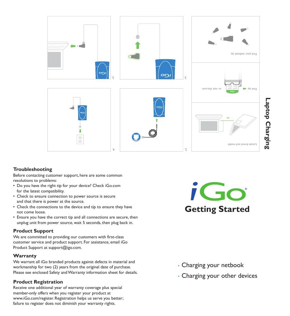iGo ps001270004 Netbook Wall Charger User Manual | 2 pages