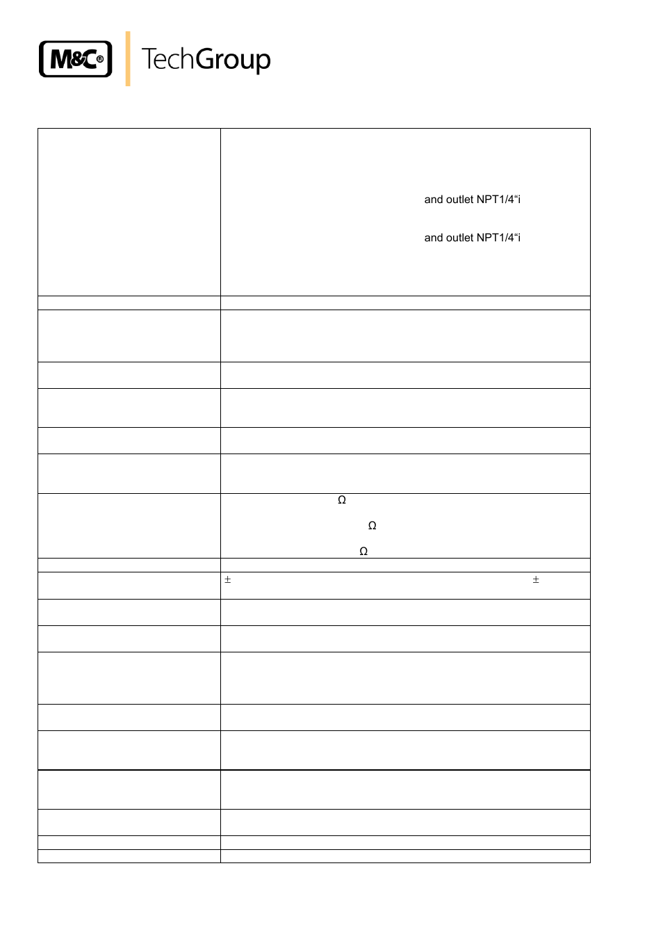 Technical data, 10 technical data | M&C TechGroup PMA 50 EEX Operator's manual User Manual | Page 10 / 48