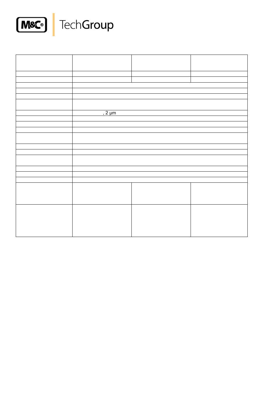 Technical data | M&C TechGroup PSP4000-H_C_T Operator's manual User Manual | Page 8 / 24