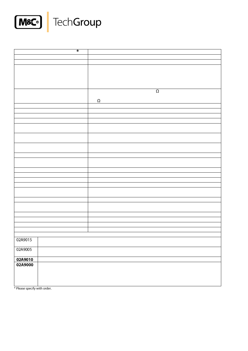 Technical data, 8technical data | M&C TechGroup PMA 20 Operator's manual User Manual | Page 8 / 28
