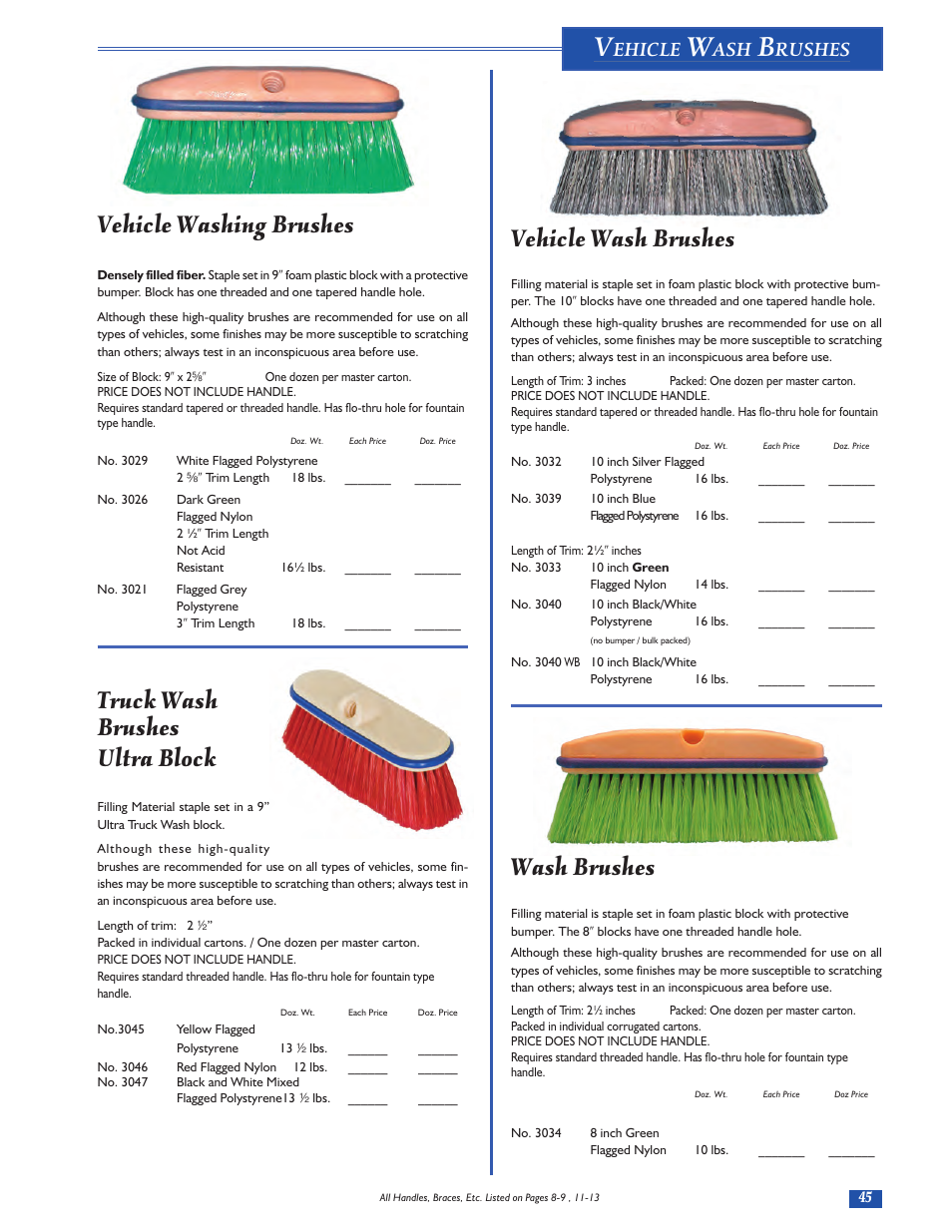 Vehicle washing brushes, Truck wash brushes ultra block, Vehicle wash brushes | Wash brushes, Ehicle, Rushes | Magnolia Brush Catalog User Manual | Page 45 / 56