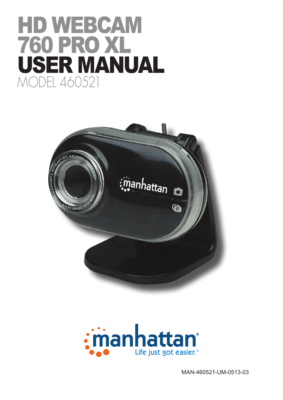 Manhattan 460521 HD Webcam 760 Pro XL User Manual | 11 pages