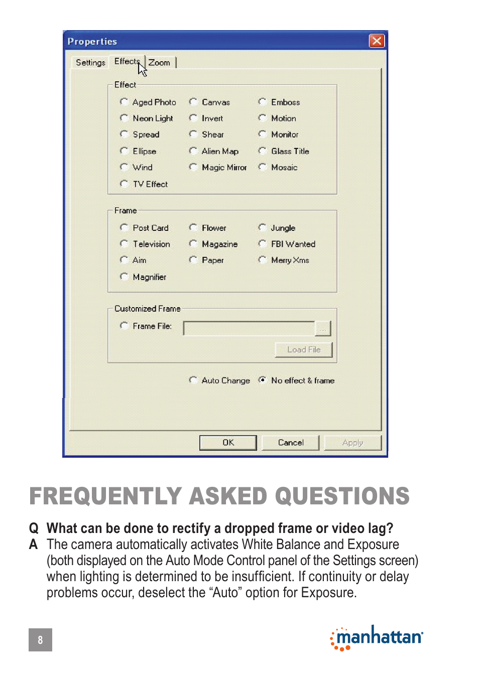 Frequently asked questions | Manhattan 460521 HD Webcam 760 Pro XL User Manual | Page 8 / 11