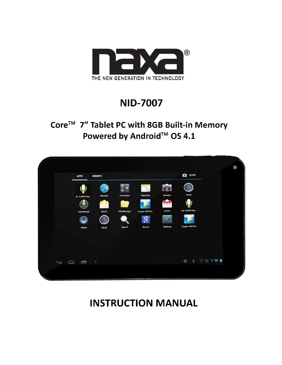 Naxa NID-7007 User Manual | 15 pages