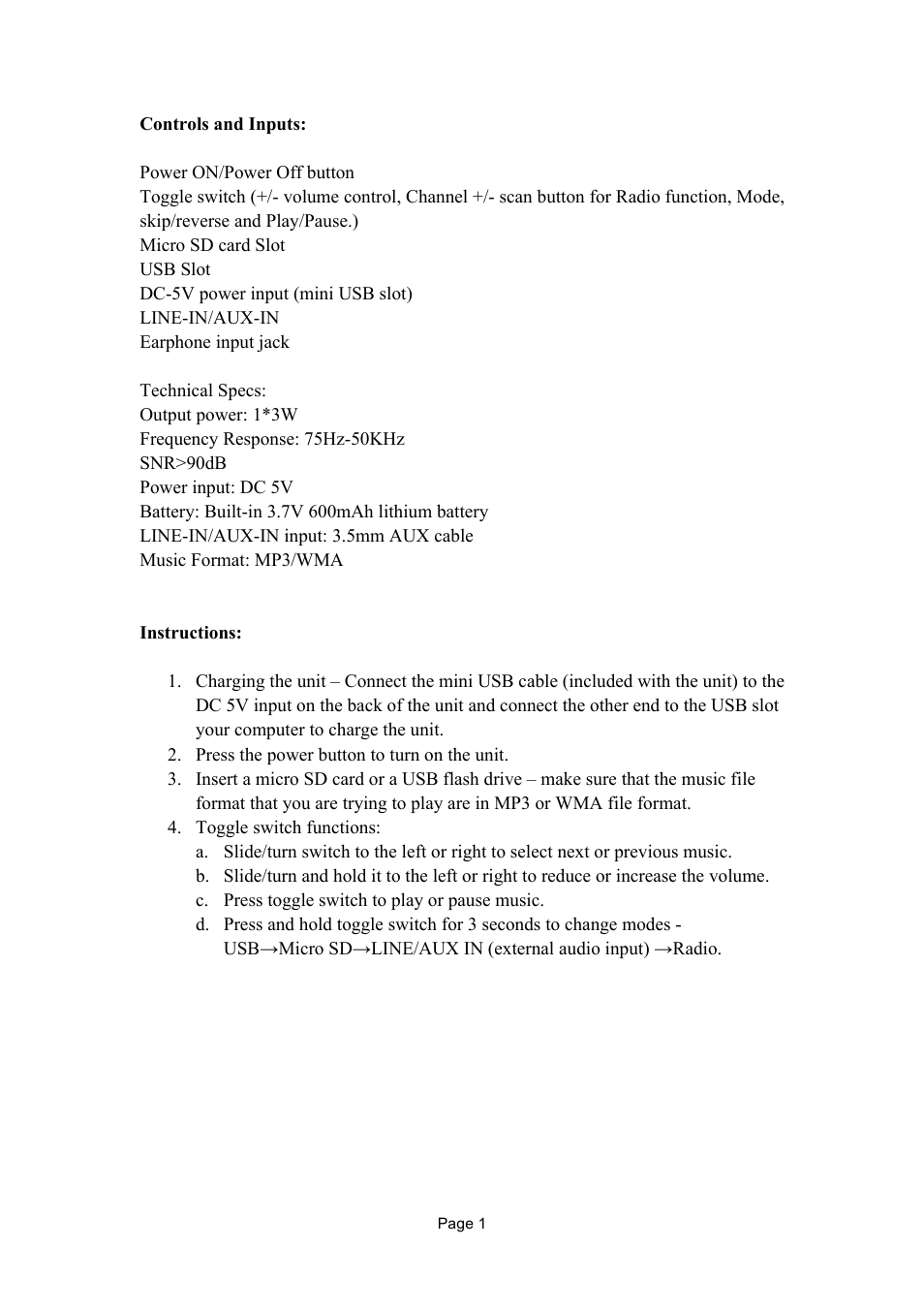Naxa NAS-3055 User Manual | Page 2 / 3