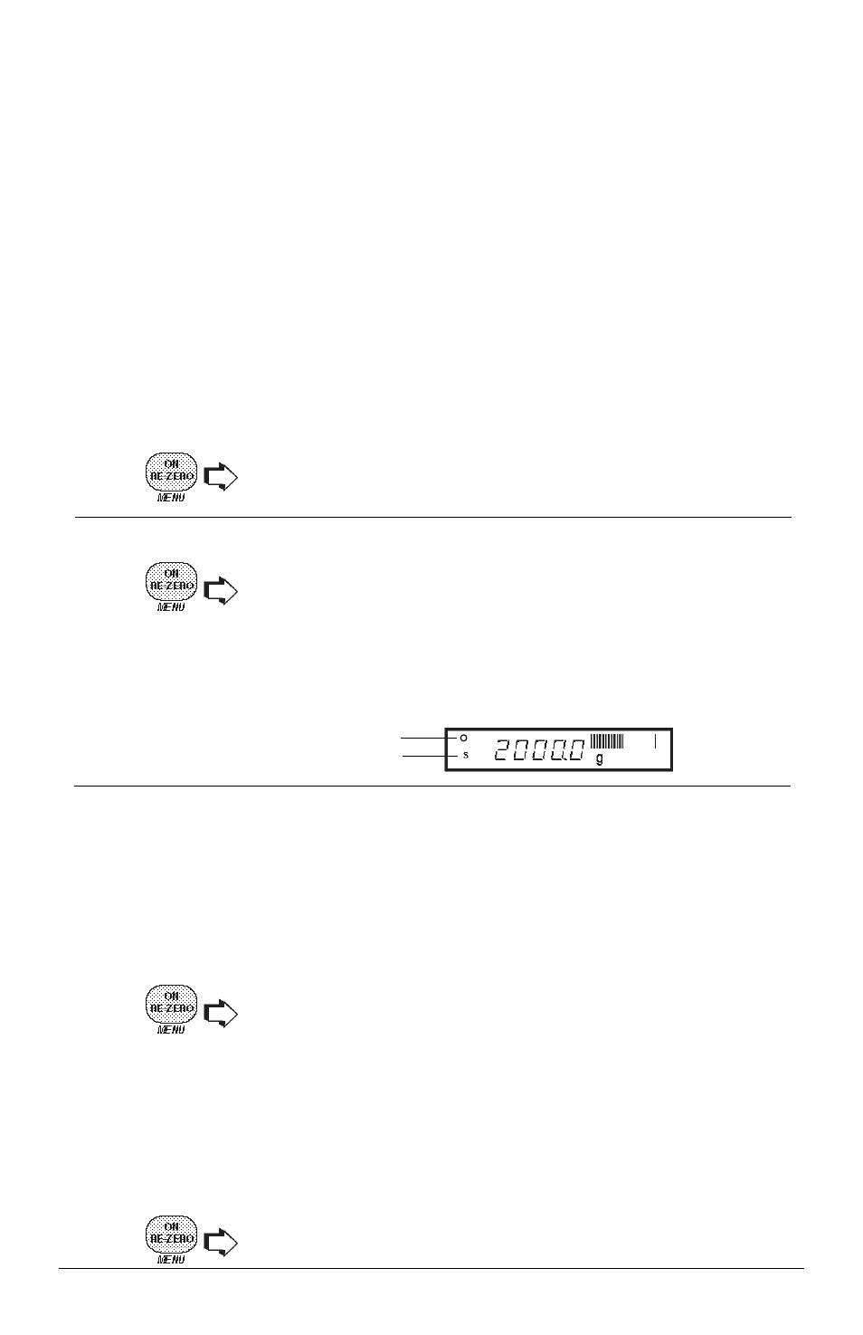 Stabilization, Moveable finerange (model gt4100dg), Weighing | Re-zero, Moveable finerange, Model gt4100dg), Rezero | Ohaus GT4100DG Electronic Balances User Manual | Page 14 / 52