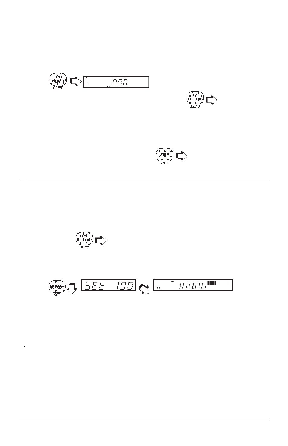 Test weight mode, Dockage mode | Ohaus GT4100DG Electronic Balances User Manual | Page 15 / 52