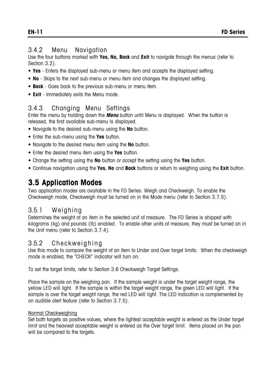 5 application modes | Ohaus FD Series STAINLESS STEEL COMPACT SCALES Manual multi User Manual | Page 17 / 88