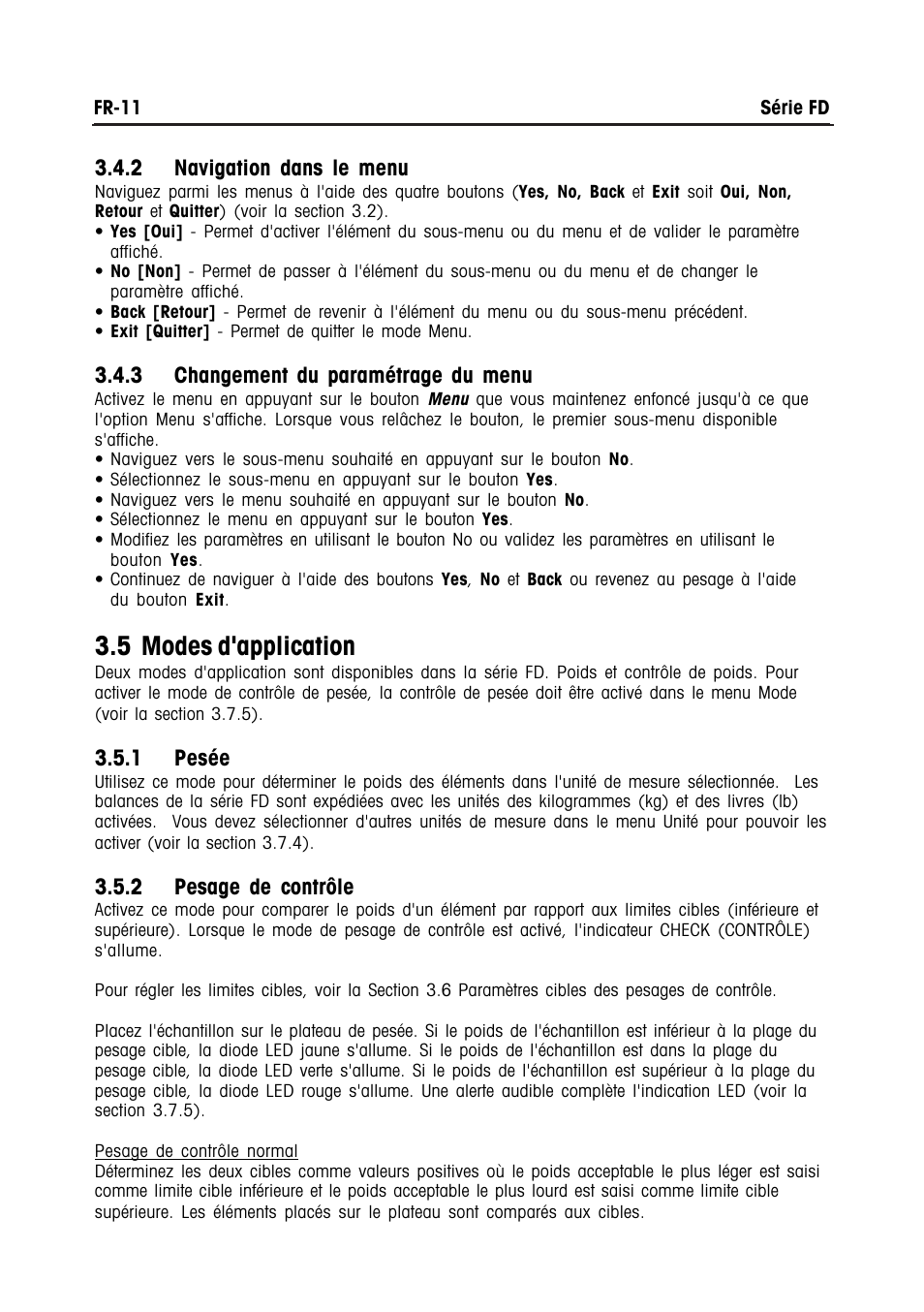 5 modes d'application | Ohaus FD Series STAINLESS STEEL COMPACT SCALES Manual multi User Manual | Page 69 / 88