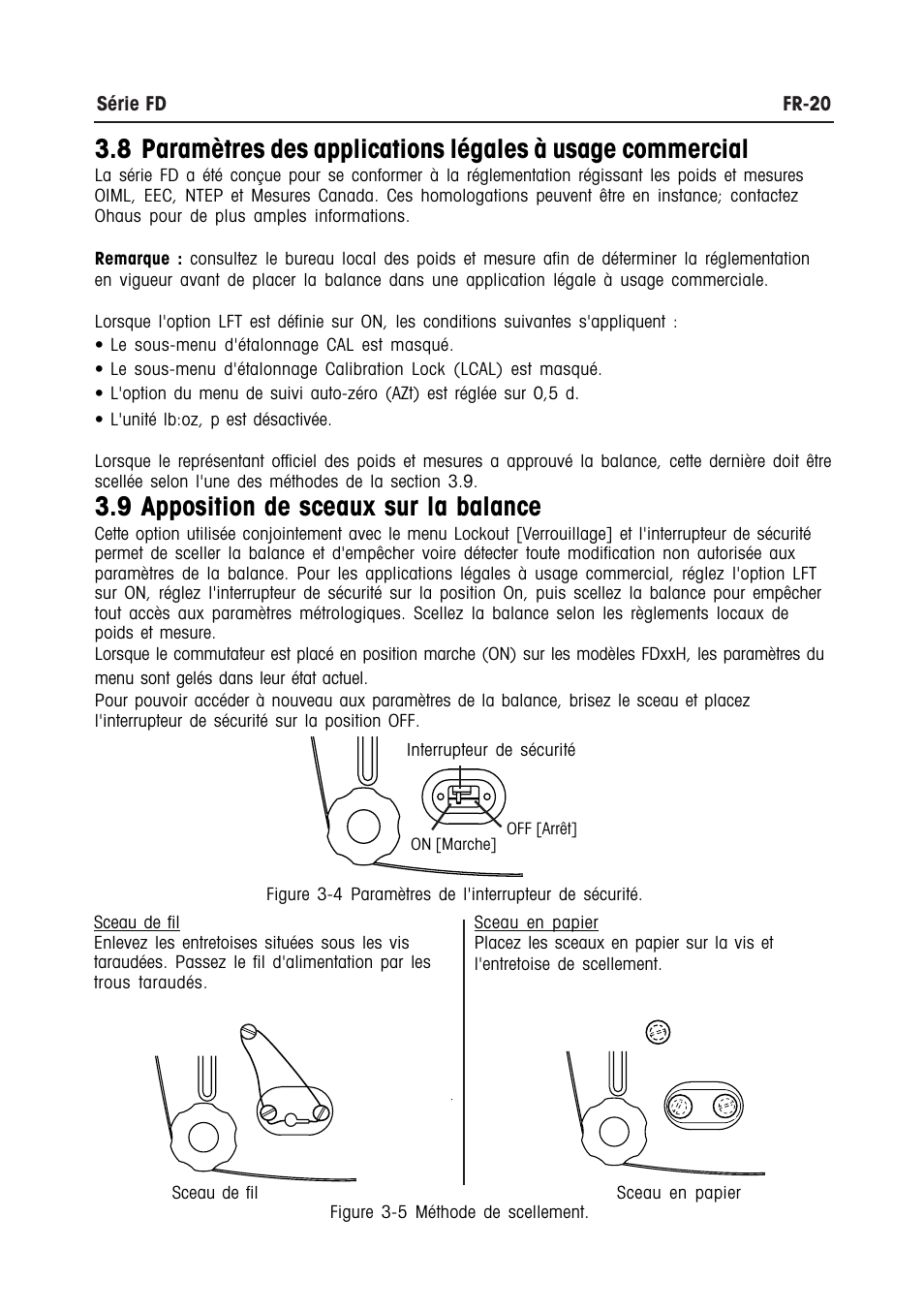 9 apposition de sceaux sur la balance | Ohaus FD Series STAINLESS STEEL COMPACT SCALES Manual multi User Manual | Page 78 / 88