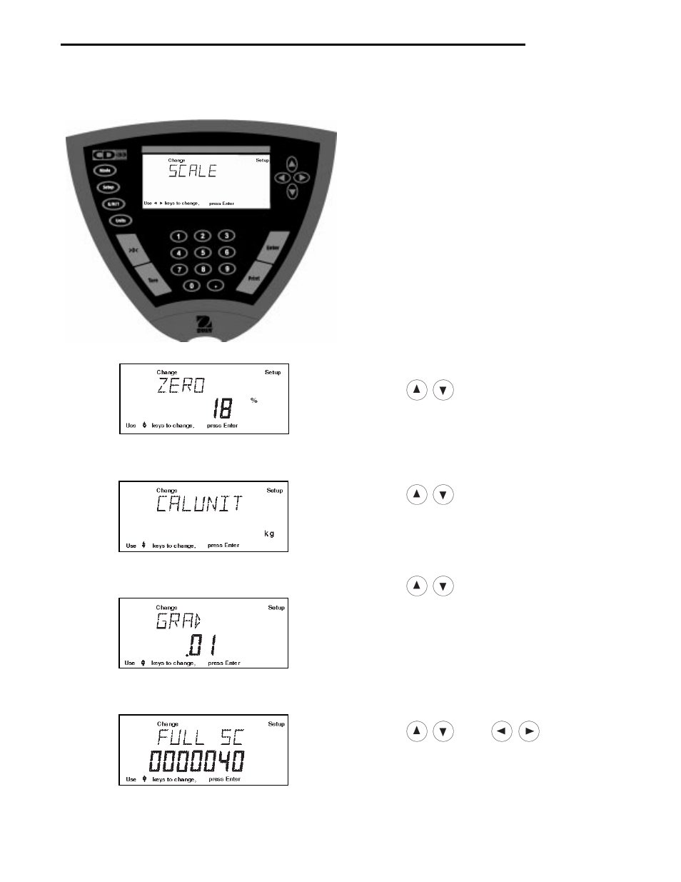 Cd indicators 2.6 scale base setup (cont.), Procedure | Ohaus CD-33 Indicator User Manual | Page 13 / 47