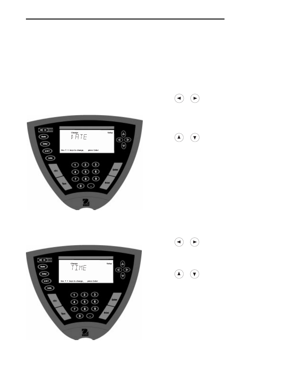 Setting up your indicator, 1 setting date and time, Time | Date, Procedure | Ohaus CD-33 Indicator User Manual | Page 15 / 47