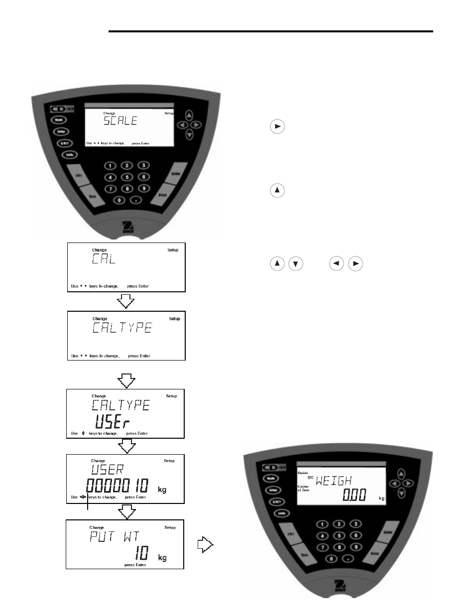 2 user calibration, Cd indicators 4.1.2 user calibration, Procedure | Ohaus CD-33 Indicator User Manual | Page 30 / 47